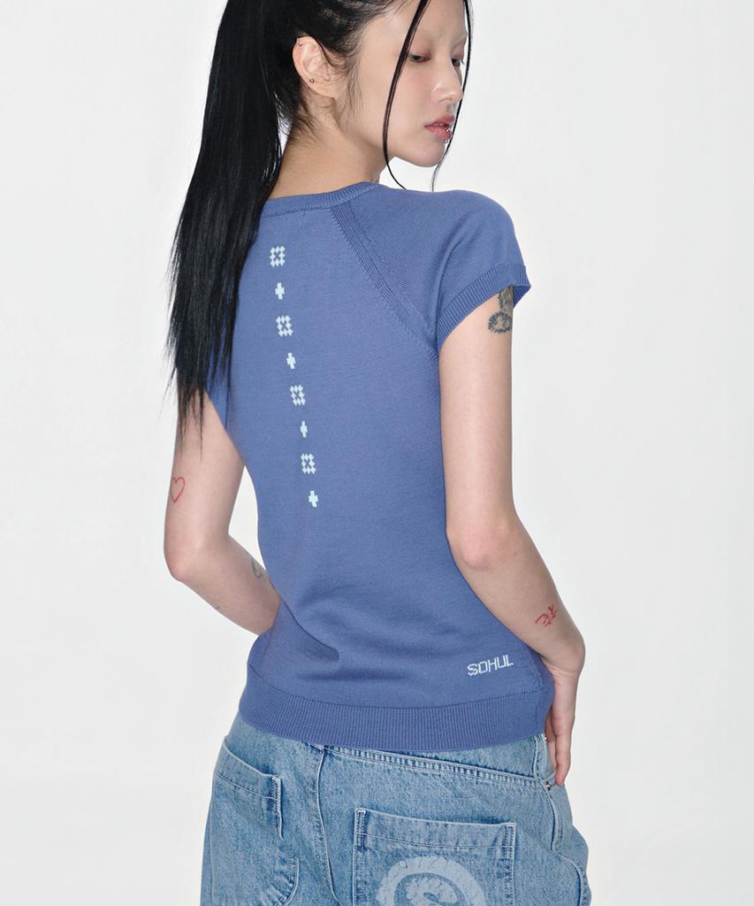 Soheul Cr Back Knit T (Blue)