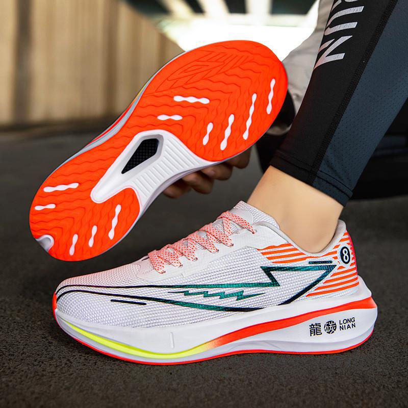 

2025 Year of the Dragon new running shoes full palm carbon board racing shoes breathable mesh student running shoes youth sports shoes 44