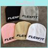 Color Simple Solid Letter Pattern Neutral Casual Warm Knitted Hat Autumn For