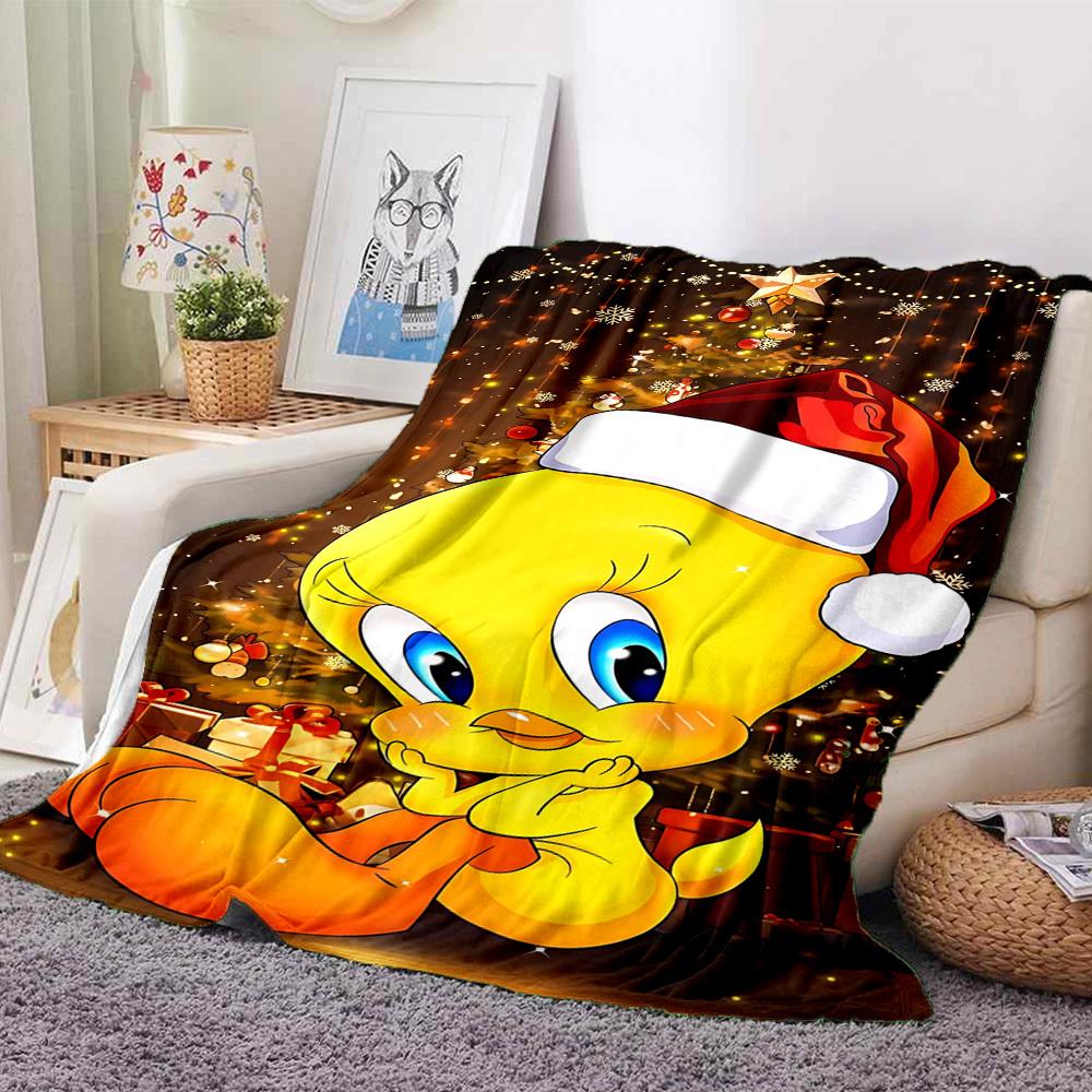 1pc Tweety Bird Blanket Lightweight Flannel Throw For Sofa, Bed, Travel, Livingroom, Office, Couch, Chair, And Bed