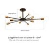 Modern Flush Mount Ceiling Light Metal Art Industrial Ceiling 10 Lights Black Sputnik Painted Finish Chandelier for Kitchen Farmhouse Living Room