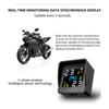 Tire Pressure Sensors Solar Charging LCD Motorcycle TPMS Tire Pressure Monitoring System Waterproof with 2 External Sensors