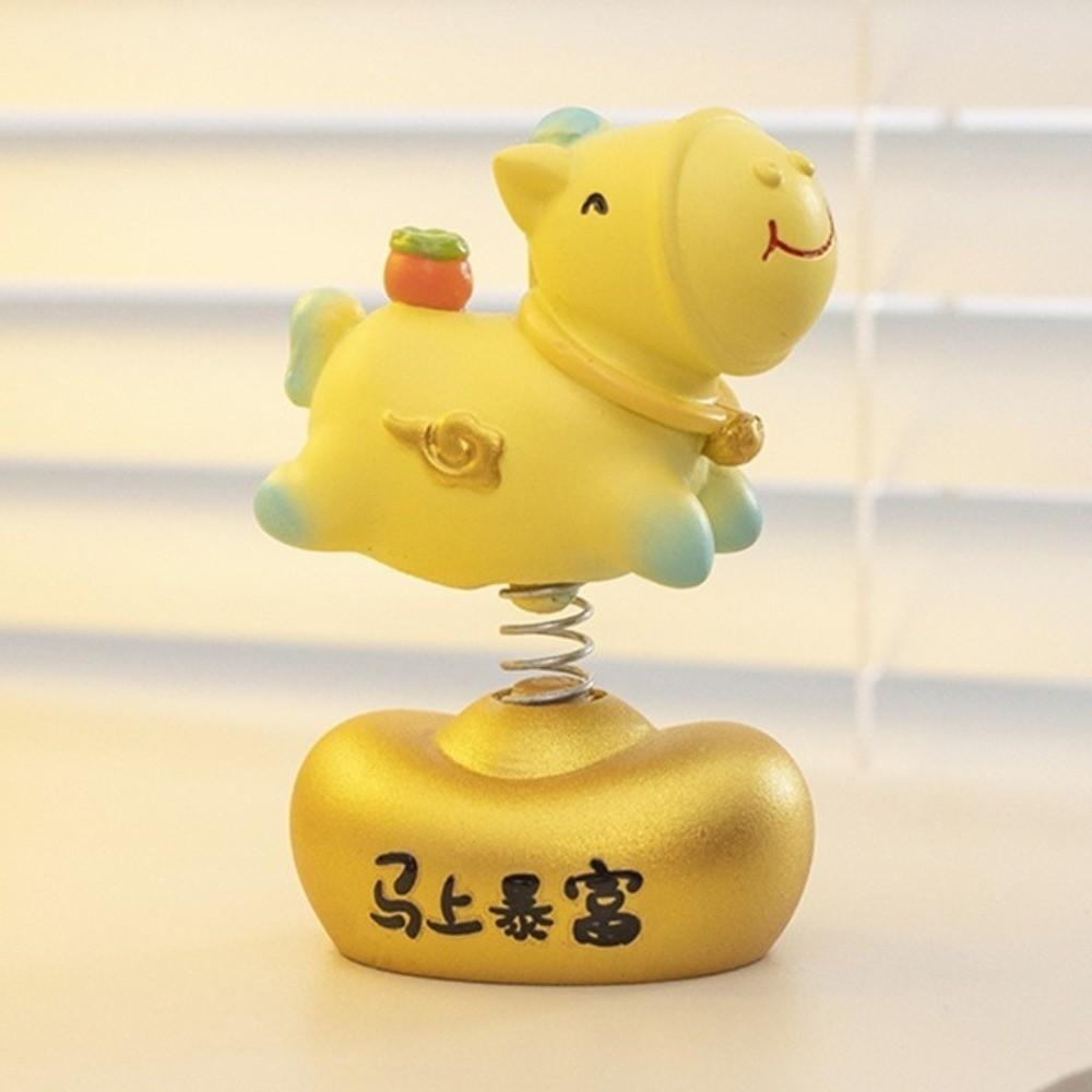 Cartoon Horse Statue Resin Horse Mascot Exquisite New Year Desktop Ornament  Gift Giving