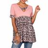 Women T-Shirt V Neck Short Sleeve Blouse Casual Printed Dress Top