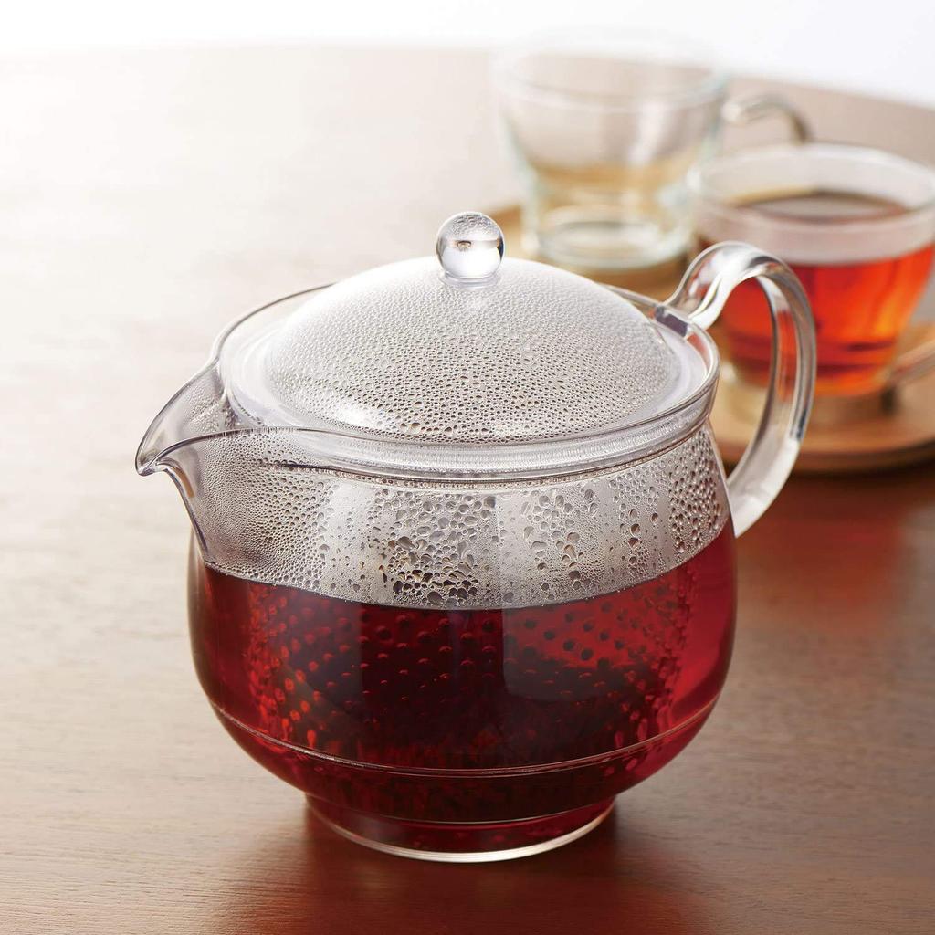 Akebono Sangyo Clear Teapot, 730ml, with Tea Measuring Set, Tritan Resin, Made In Japan, TW-3733
