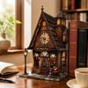 DIY Assembly Wooden 3D Puzzle Store Model for Ages 15-35, with Warm LED Lighting, Colorful Window Design, Mini Furniture, and Shelf Display