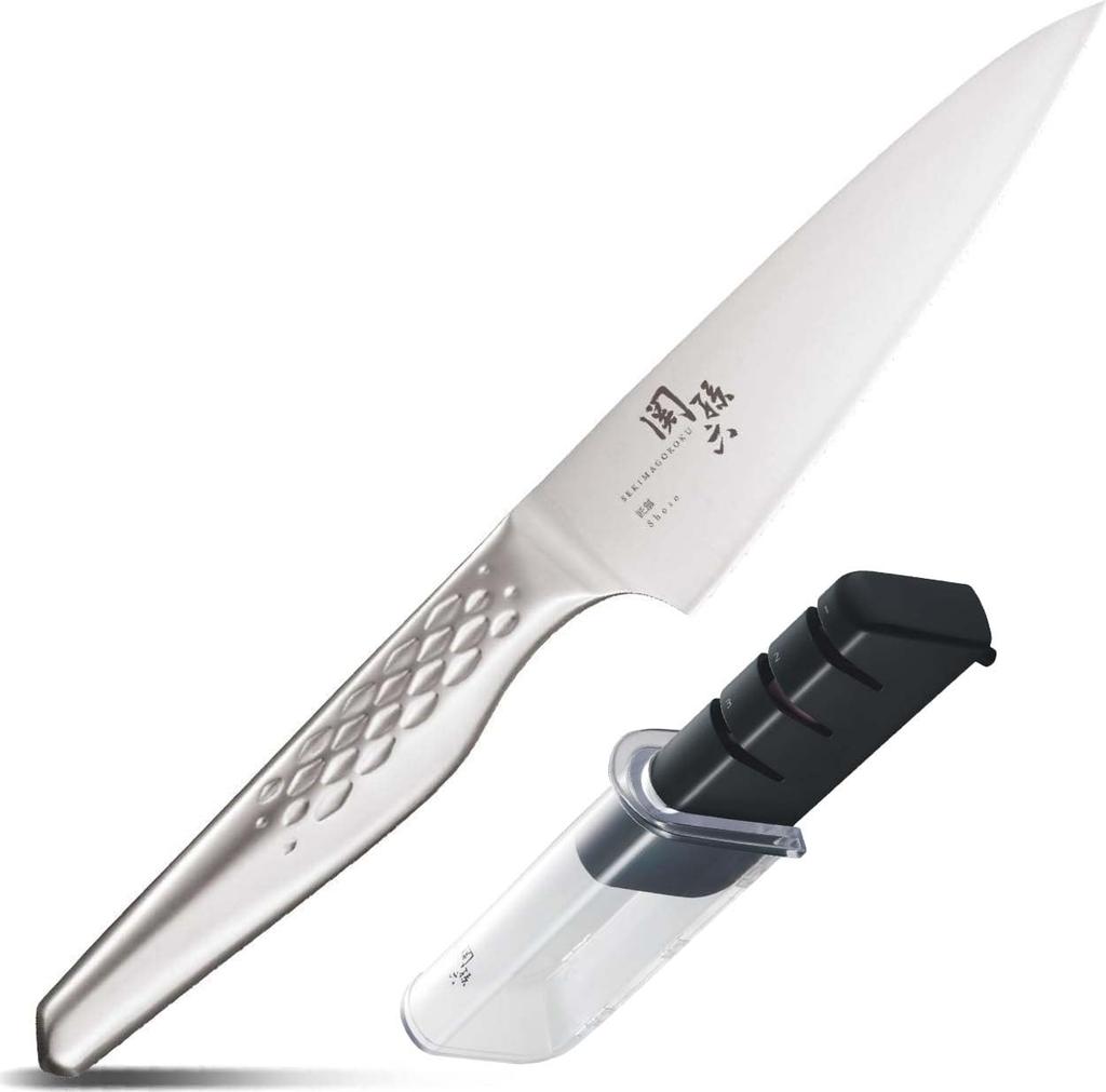 Kai Corporation Seki Magoroku Petty Knife with Diamond Ceramic Sharpener Set Takumi-So & 2-Piece AB-5163 AP-0308