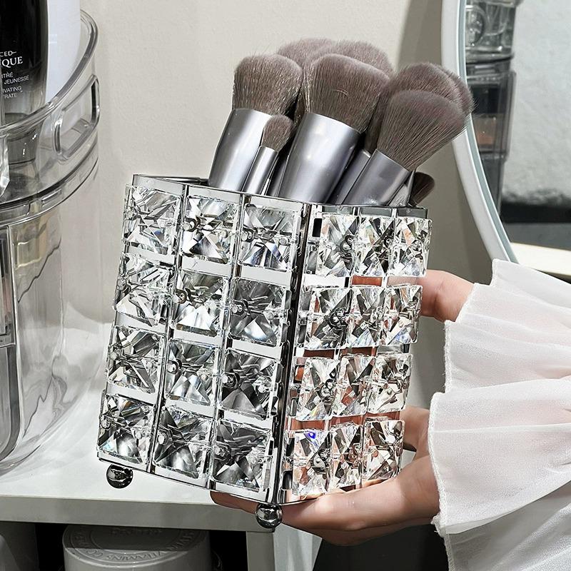 Luxury Makeup Brush & Pen Holder | High-Capacity Storage Tube for Dressing Table