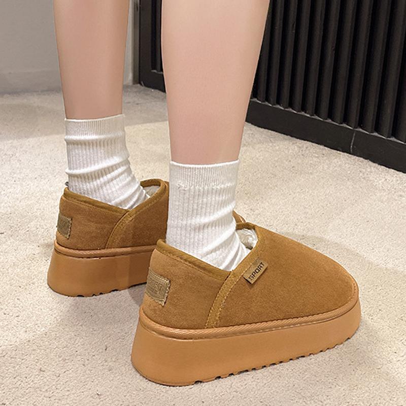 Fashion Shevalues Winter Plush Lining Women's Slippers New Leisure Boots Warm Cozy Cotton Slides Platform Soft Sole Women's Snow Boots