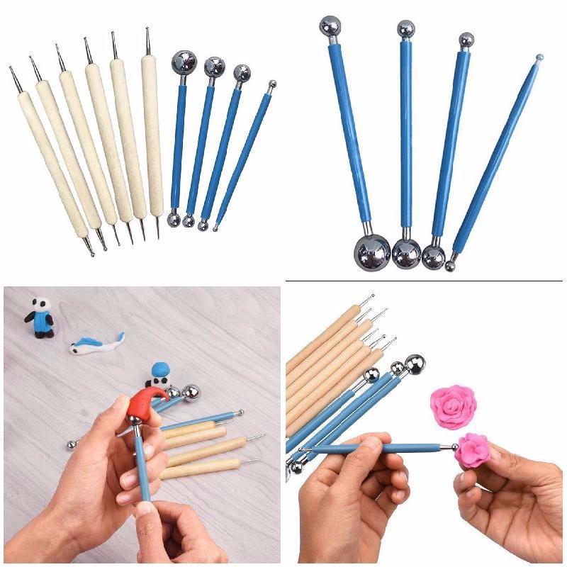 10 Pcs Dotting DIY Tools Kit Stainless Steel Ball Styluses Rock Painting