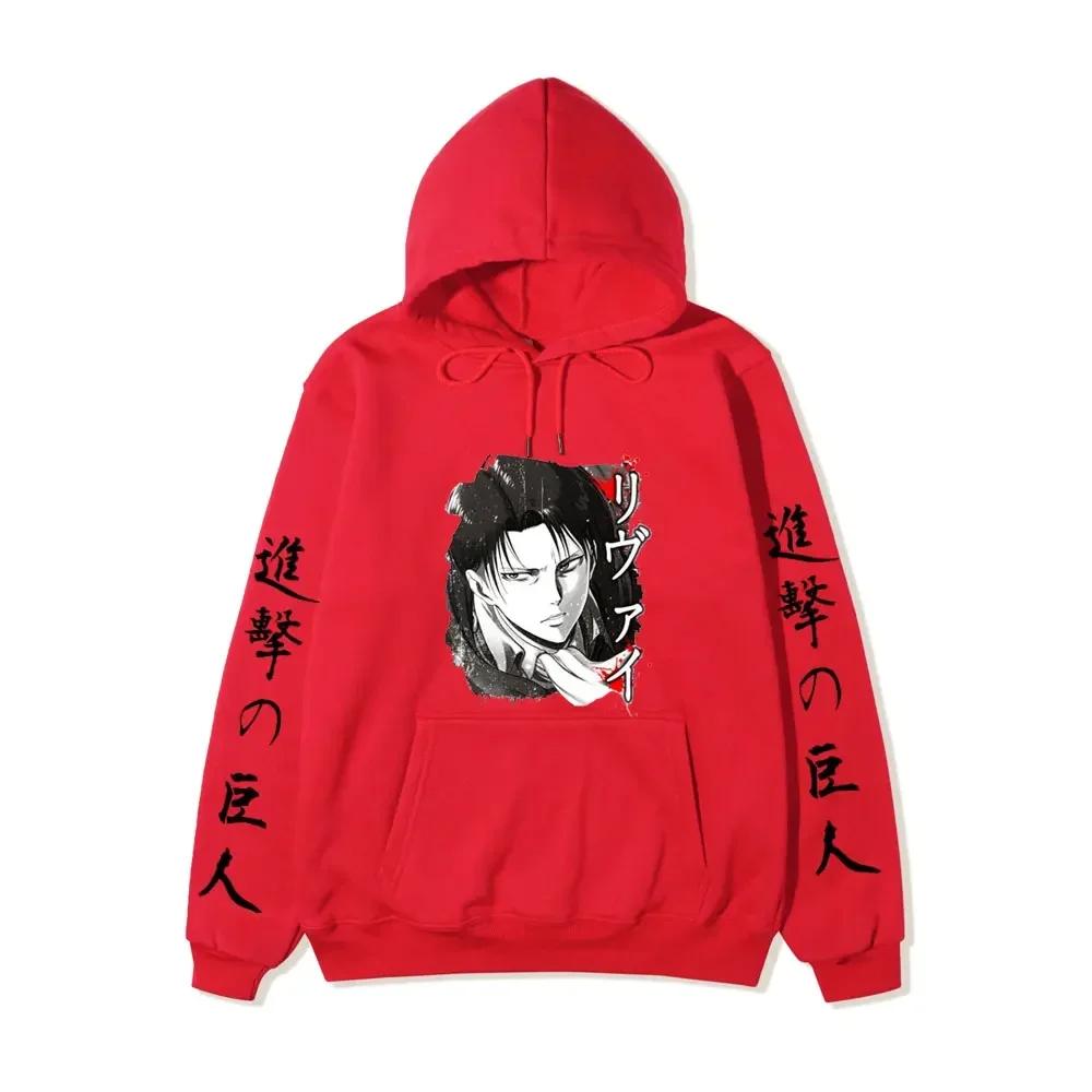 Anime Attack on Titan AOT Merch Ackerman Levi Scout Regiment Printed Hoodies Autumn Winter Sweatshirts Pullovers