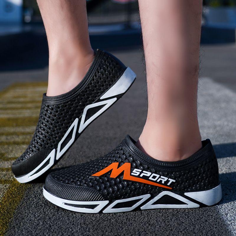 

Мужские летние сандалии 2024 года, роскошные мокасины для мужчин, удобные мягкие пляжные туфли из ПВХ, цвета морской волны, повседневные туфли для отдыха на открытом воздухе 44 чёрный