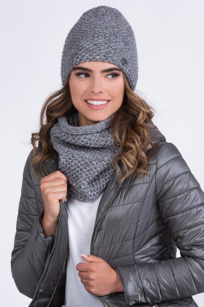 Wilma-Women' Winter Set Hat with Snood Color Gray