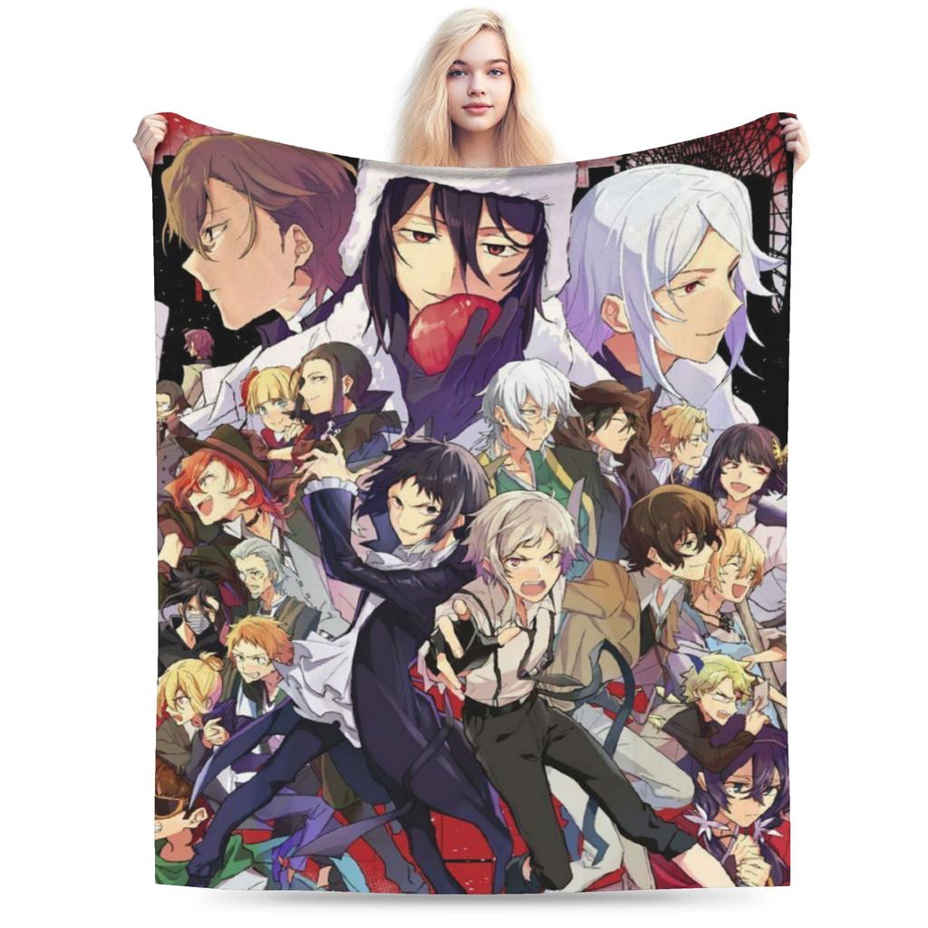 Super Soft Bungos Strays Dogs Manga Atsushi Nakajima Throw Blanket Premium Fleece Flannel Blanket Cozy Plush Blankets All Season