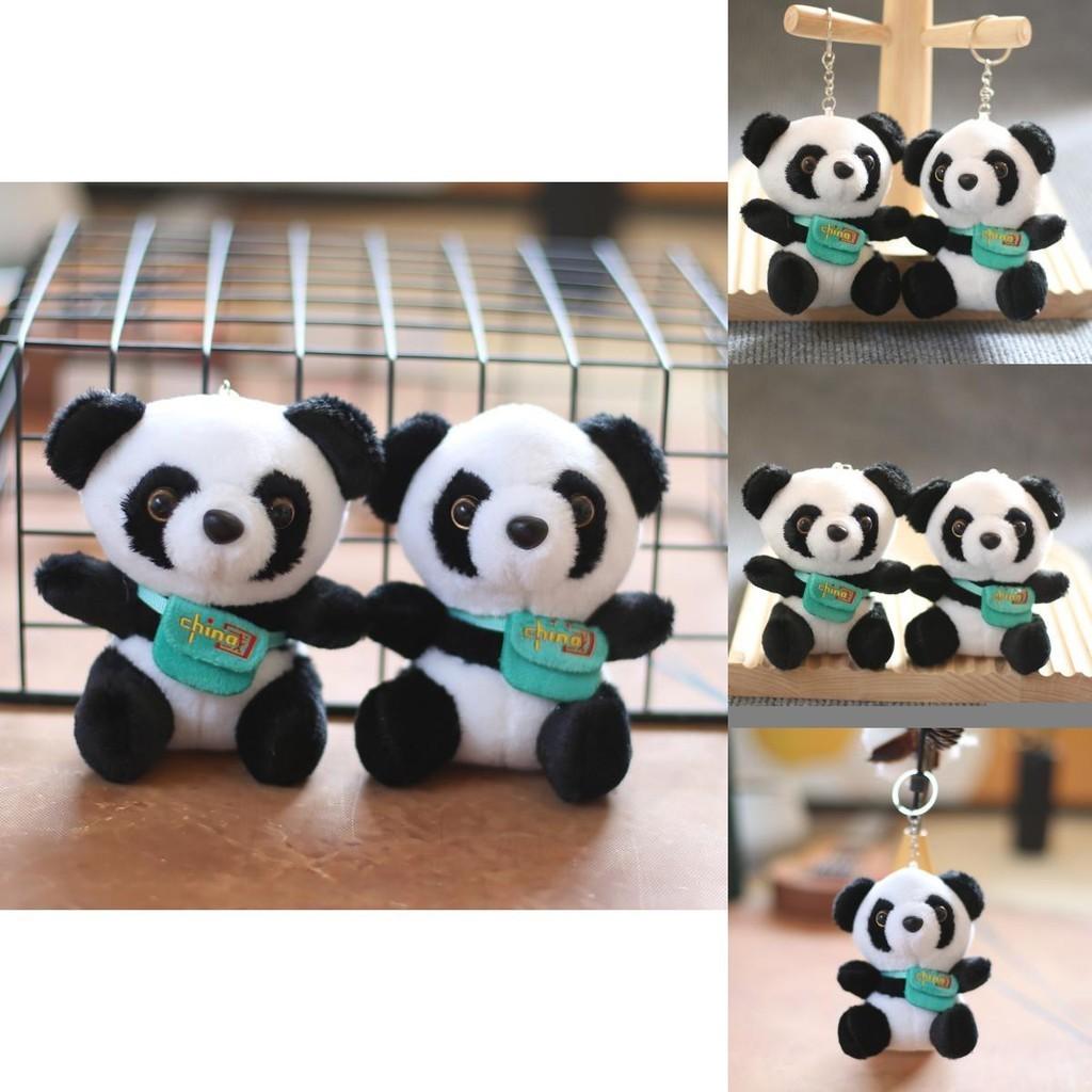 Sweet Panda Plush Toy Keychain Adorable And Soft Bag Charm 12cm