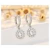 Sunflower Shaped 925 Silver Needle Gold Plated Zircon Earrings For Women