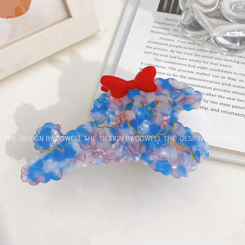 Korean Cute Poodle Dog Acetate Hair Clip: French High-End Hair Claw