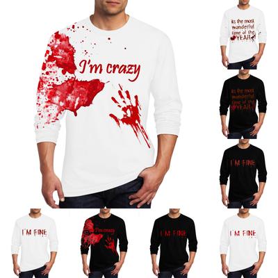 Herren T-Shirt O-Ausschnitt Kleidung Bekleidung Outdoor Langarm Print Mode Designer Vintage