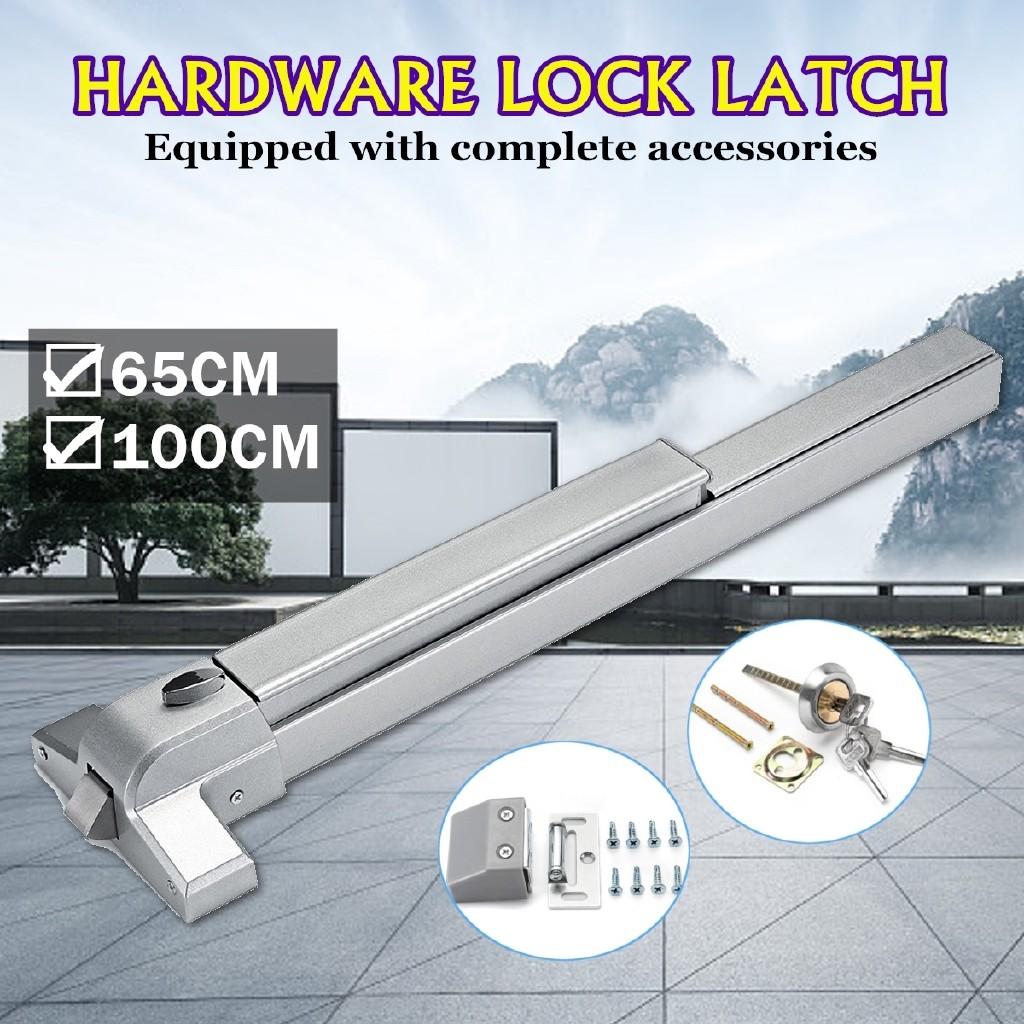 65cm/100cm Fire Channel Heavy Duty Metal Door Push Bar Panic Exit Device Lock Handle Hardware Lock Latch