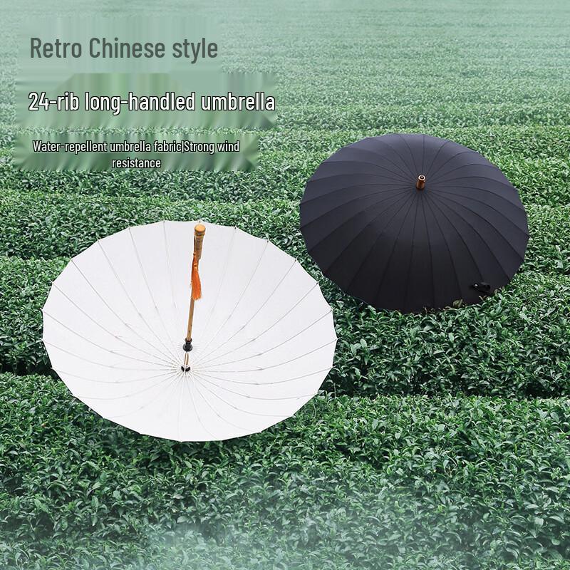 Nanjiao Retro Wooden Handle 24-Rib Windproof Long Umbrella