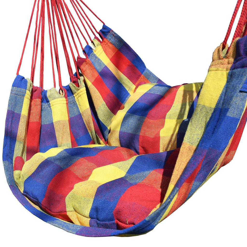 Gartenhängematte, brasilianischer Stuhl, Schaukel, Boho Hängesessel + Kissen