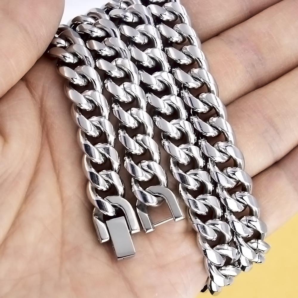 Titanium Steel Cuban Chain Necklace - Men's Bold Stainless Steel Jewelry Accessory