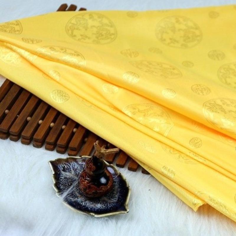 Vintage Dragon Jacquard Silk Brocade Fabric for Kung Fu Uniform Hanfu Tang Suit Traditional Chinese Clothing DIY Craft