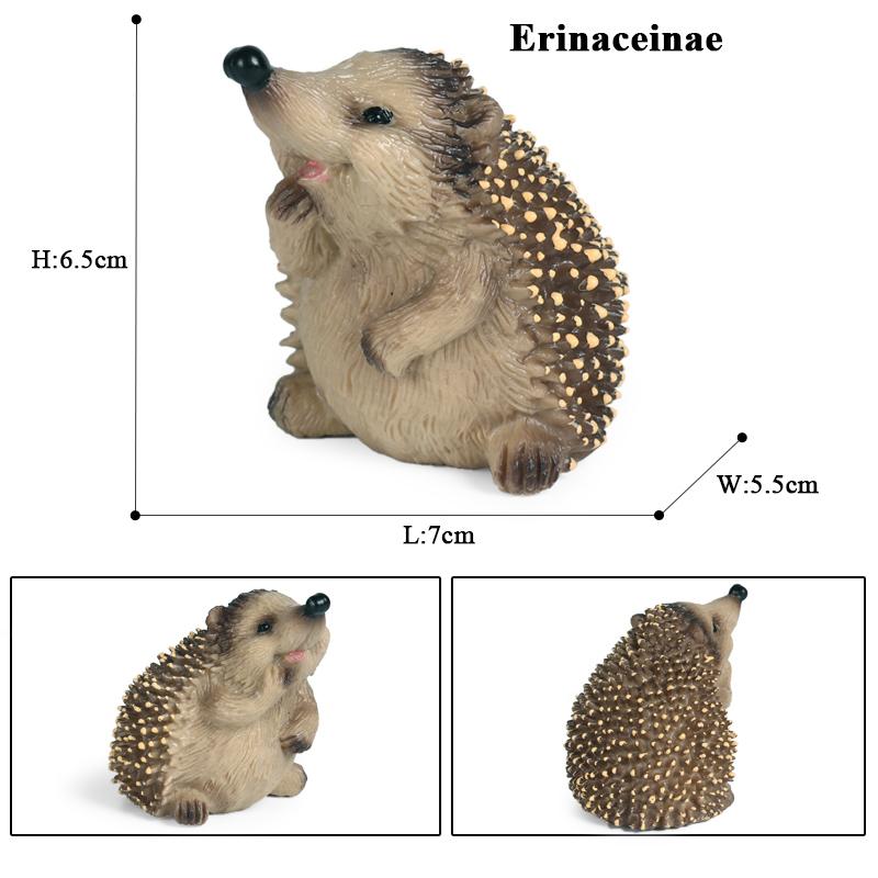 Oenux Simulation Wild Jungle Forest Animals Hedgehog Model Action Figures Cake Topper Party Favor Cute Education Kid Toy Gift