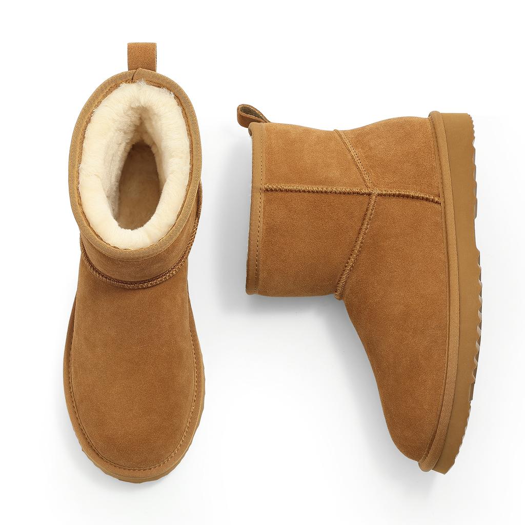 Fashion Kidmi Suede Plush Women Shoes Winter Snow Boots Warm Nonslip Mini Boots Cashmere Fuzzy Ankle Boots Women House Cottons Boots