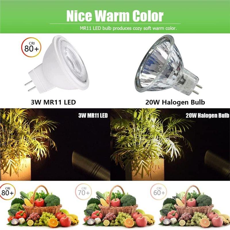 A84E-MR11 Gu4.0 Bi-Pin LED Light Bulb Indoor Recessed/Track Lights Warm White 2700K-3000K