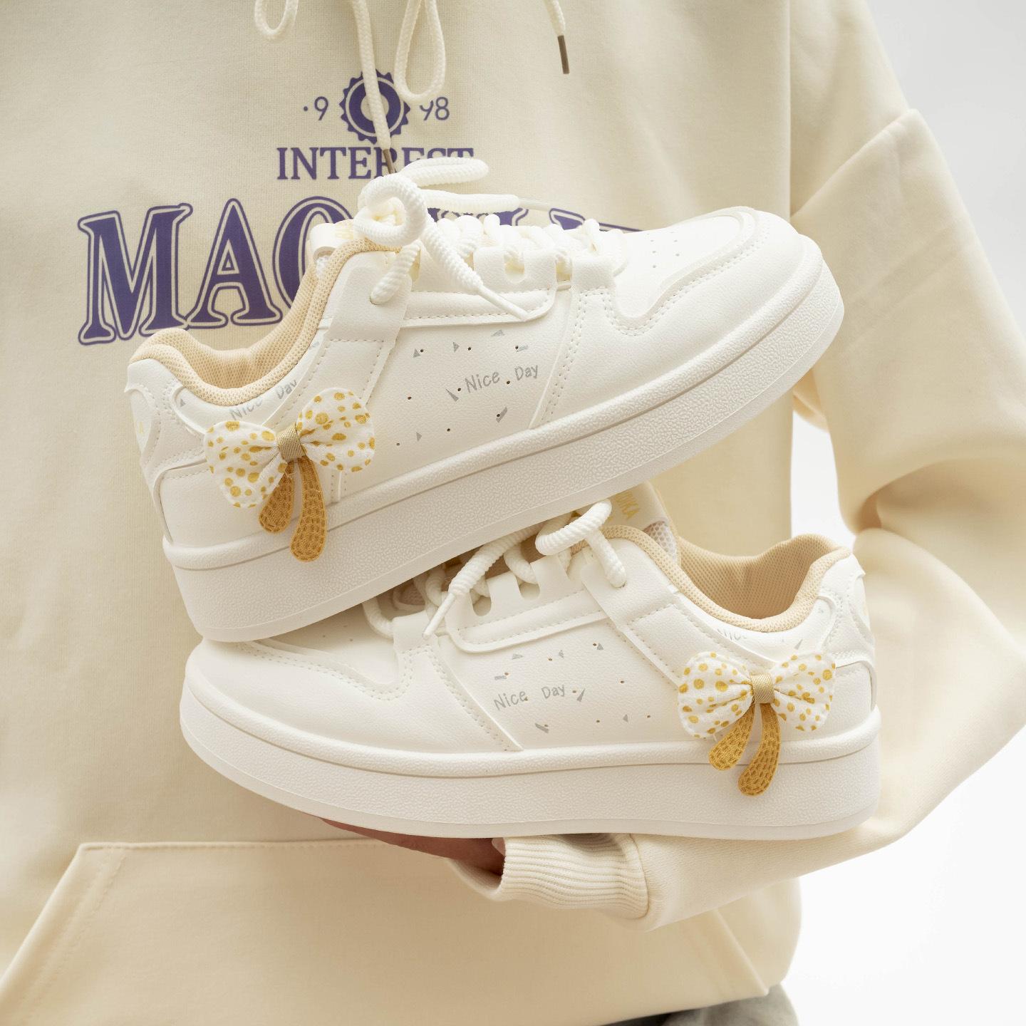 Нишевые оригинальные белые туфли осенние повседневные на платформе спортивные студенческие кеды 7113 35