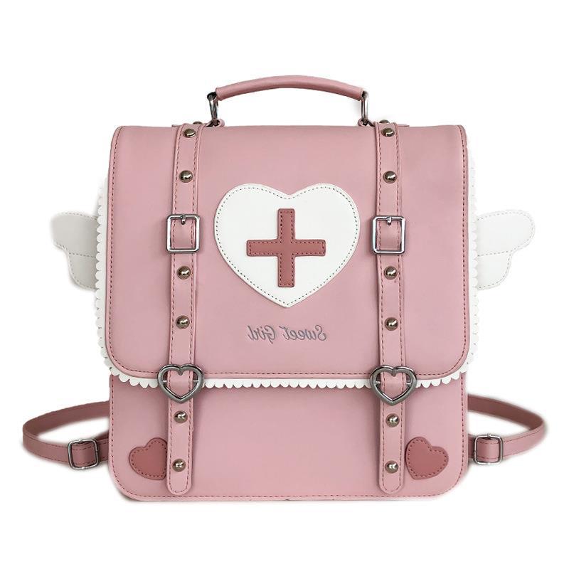 Zaino borsa uniforme JK stile college zaino 1WAY zaino messenger per studenti animazione angelo dell'amore giapponese zaino