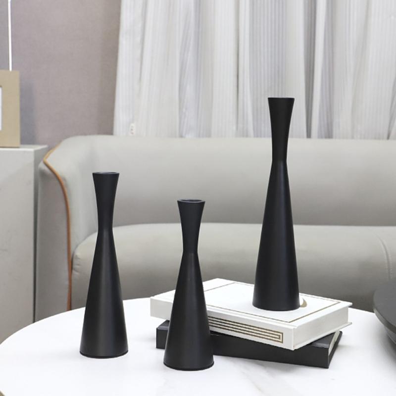 Modern Candle Stands 3 Piece Decorative Taper Candlestick Metal Candleholders For Table Centerpieces Or Patios Decors