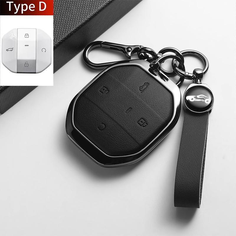 For Jetour Freer Freedom T2 Freer Traveller T1 2025 Leather Metal Car Smart Key Case Cover Fob Car Key Protection Shell Holder