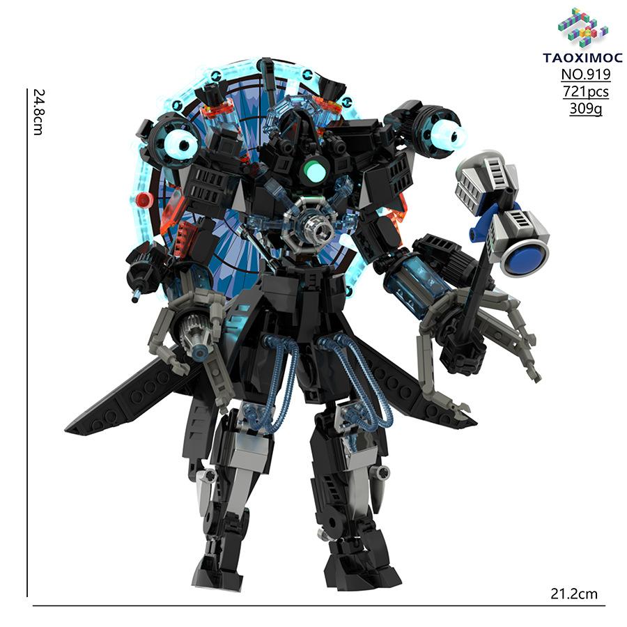Skibidi Toilet Vs Cameraman Building Blocks Set Giant Dual Cannon Titan Cameraman Model Kit Educational Toy for Boys Gift