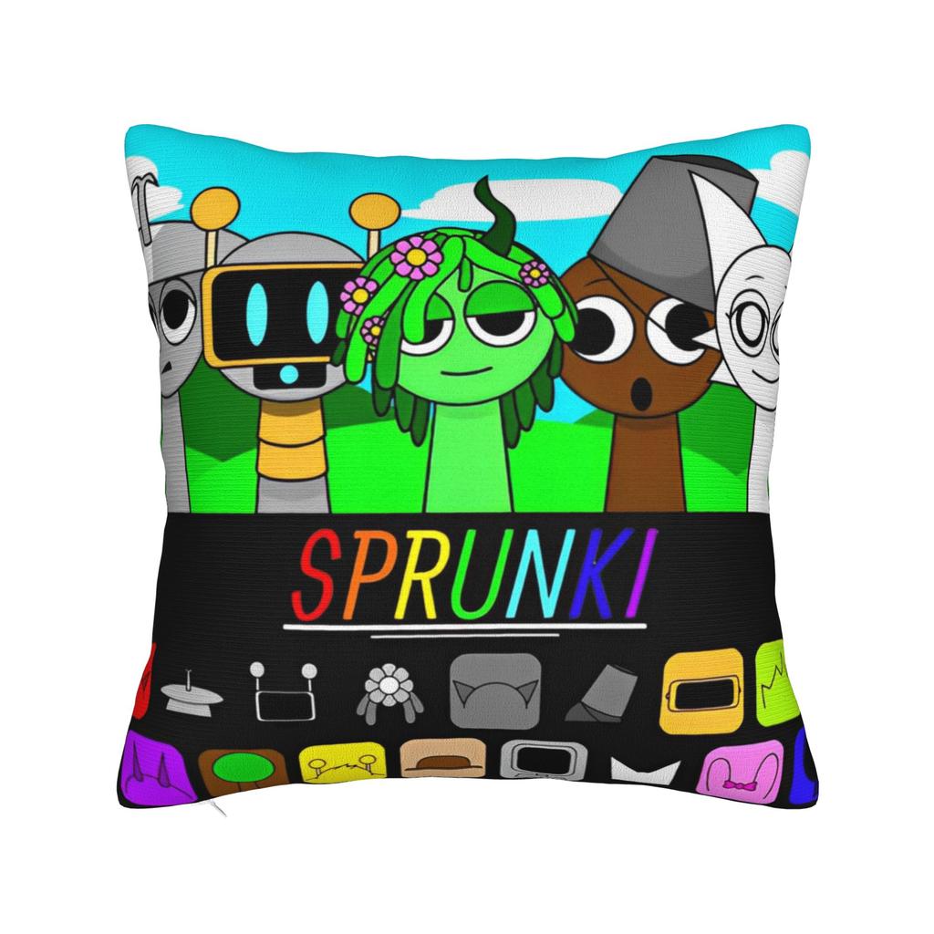 Sprunki Game Square Pillow Cases Cartoon Cushion Cover Fashion Polyester Decor Pillowcover for Car 45x45cm