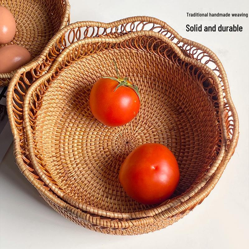 Hand-Woven Vietnamese Autumn Vine Tea and Snack Plate