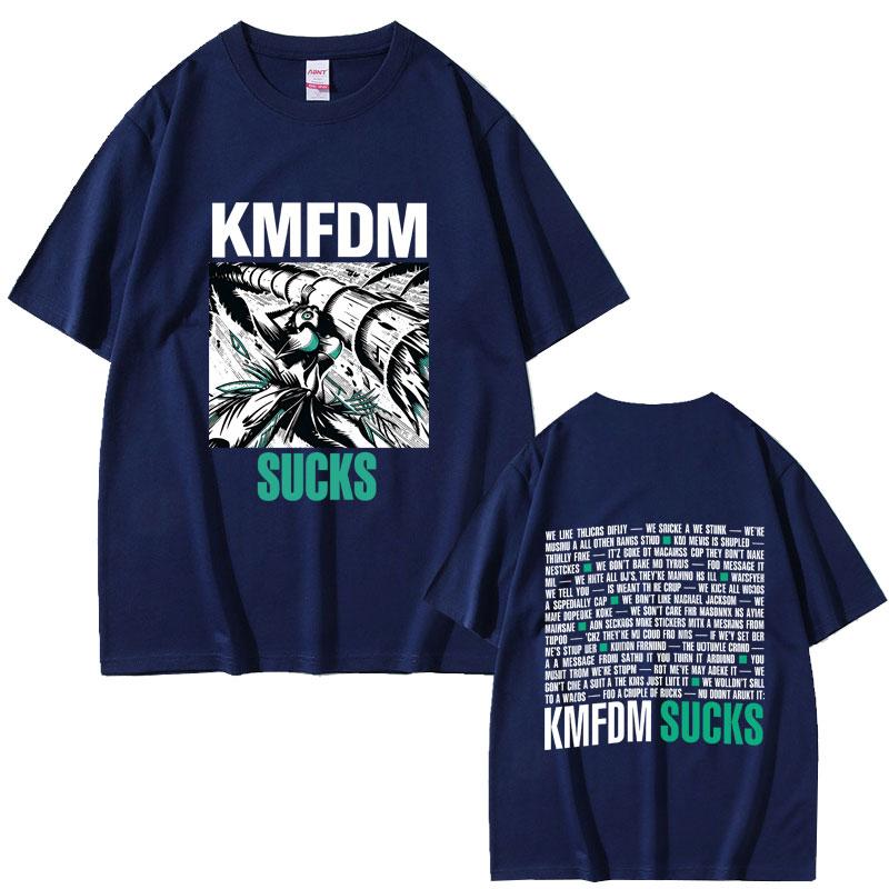 Hot Rock Band Kmfdm Sucks Graphic Tshirt Unisex Women Retro Gothic Punk Streetwear Male Fashion Casual Oversized Crewneck T Shirts
