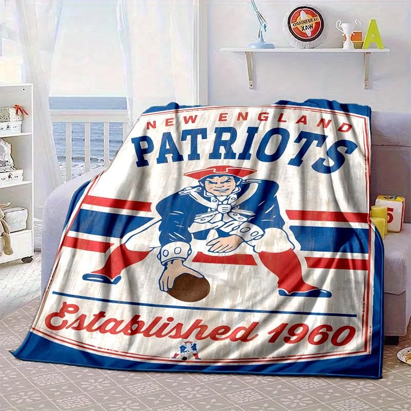 Patriots Team Spirit Portable Blanket/Soft Blanket Bedding Blanket Suitable for Travel Camping Living Rooms Offices Sofas Fan Gifts
