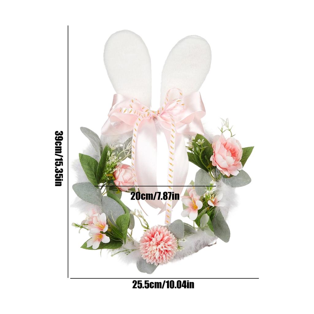 Easter Wreath Rabbit Ear Fluffy Sweet Vine Easter Decorations Spring Decor Home Decor Door Wreath Wall Decor Easter Party Decor
