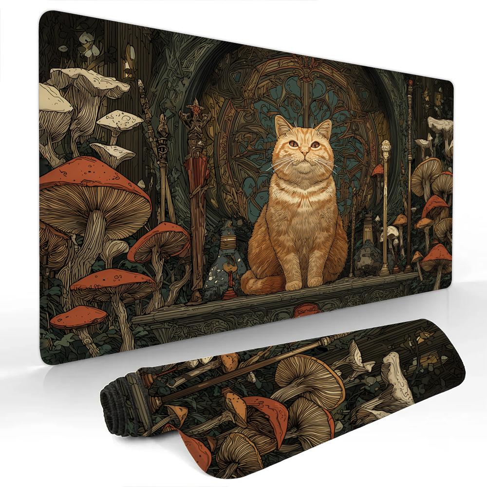 Runes Gate and Orange Cat Mouse Pad NonSlip Durable Desk Mat Gaming mat desk accessories mousepad tapis de souris Extended pad