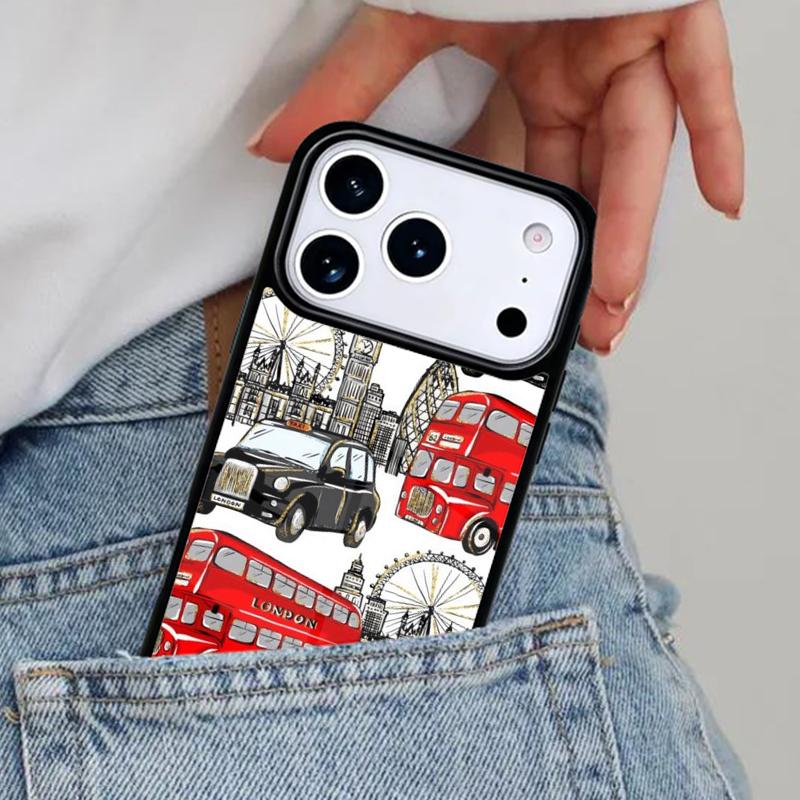 London Red Bus Big Ben Phone Case for iPhone 17ProMax 12 13 14 15 16e 17 Pro Max Plus Air Cover
