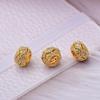 Gold-Plated Zircon-Inlaid Lace Drum Beads: Hollow Large Hole Spacers for DIY Necklaces
