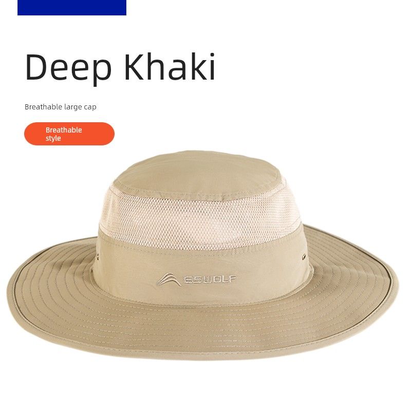 

Bswolf Beishan Wolf Big Brim Hat Sun Protection Sun Hat UV Protection Quick-Drying Men Sports Cap BSW-MZ001 Deep Khaki All yards