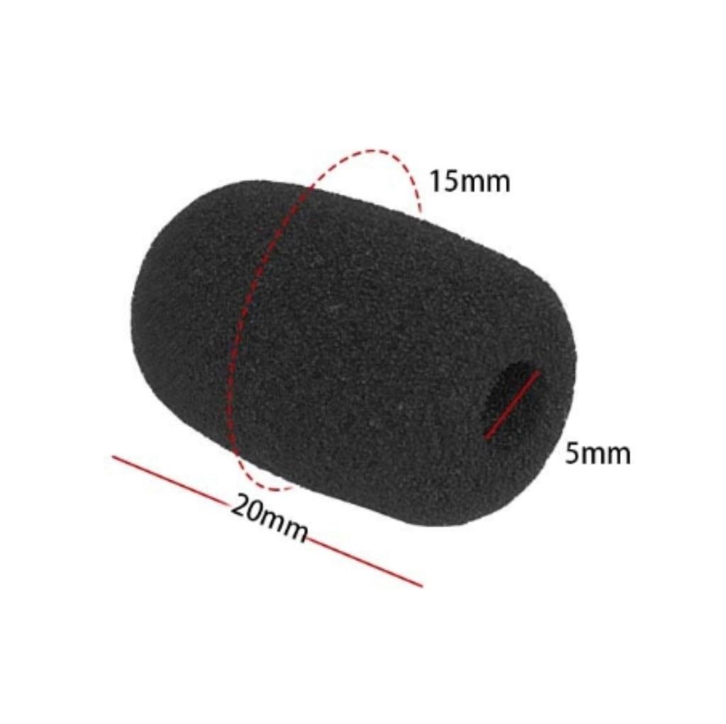 2 Wind Muffs for Lapel Microphones 2 Microphone Sponges Diameter Replacement Cover for Intercom Microphone Windshield & (inner 5mm)