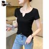 Women's V-Neck Slim Fit Short Sleeve T-Shirt