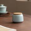 Ru Kiln Tea Pot Ru Porcelain Open Piece Sealed Jar Ceramic Small Jar High-end Tea Set Tea Can Tea Warehouse Chinese Retro