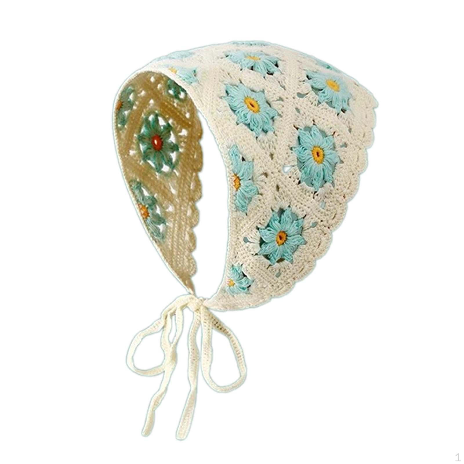 

Crochet Bandanas Headbands Knitted Headwear Headwrap Tie Back for Girls Women style B