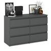 Chest of Drawers for the Living Room TV Cabinet 100 CM 6 Drawers Matte Gray Sideboard