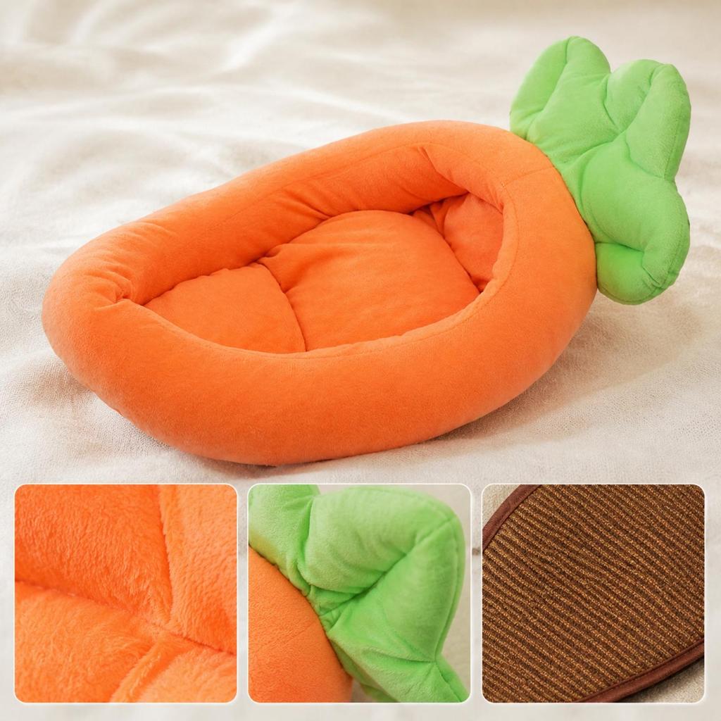 Carrot Pet Bed Washable Animal Lounger Removable for Dogs